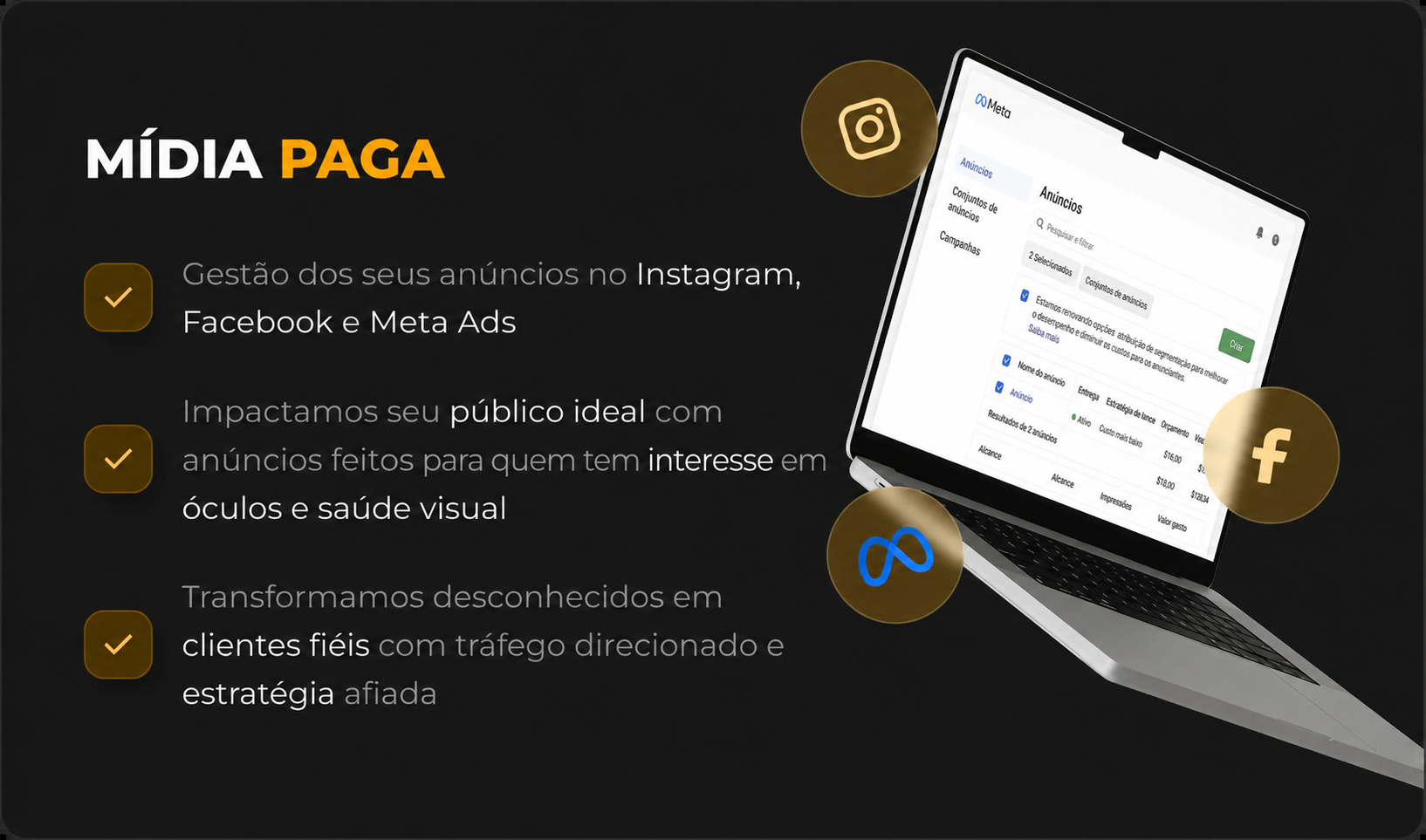 Mídia paga para óticas