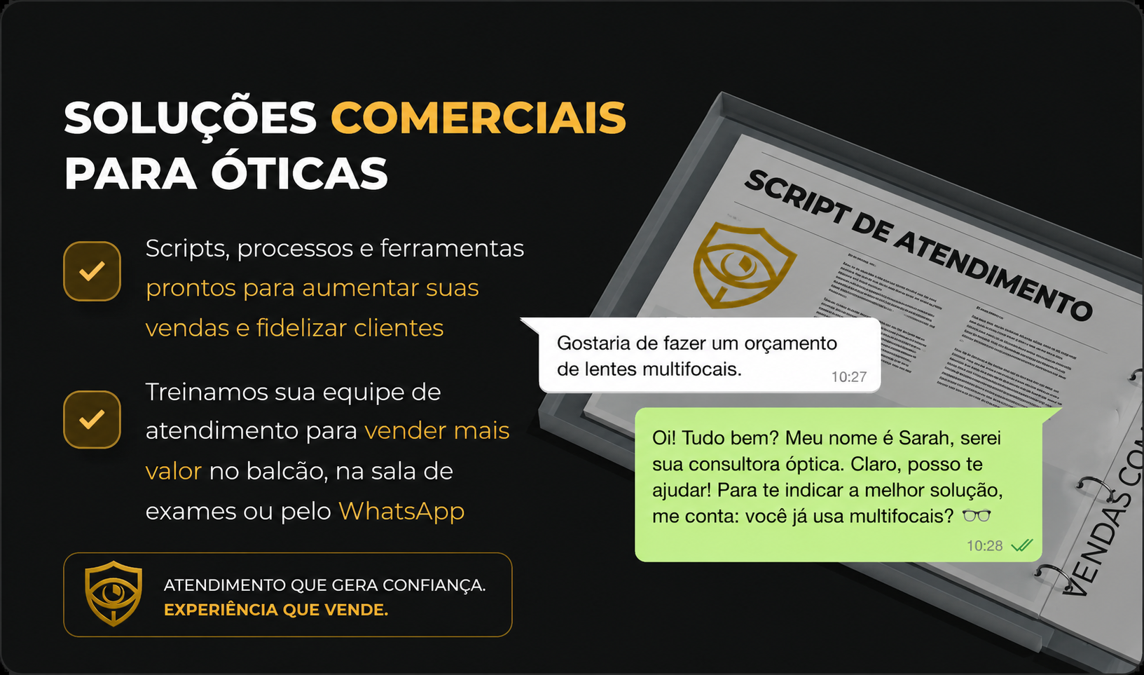 Soluções comerciais para óticas